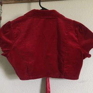Red velvet bolero crop top